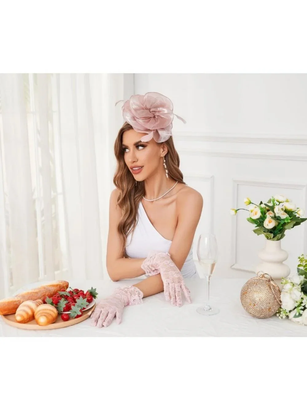 Elegant Feather Fascinator Hat with Veil for Tea Party, Bridal, or Wedding
